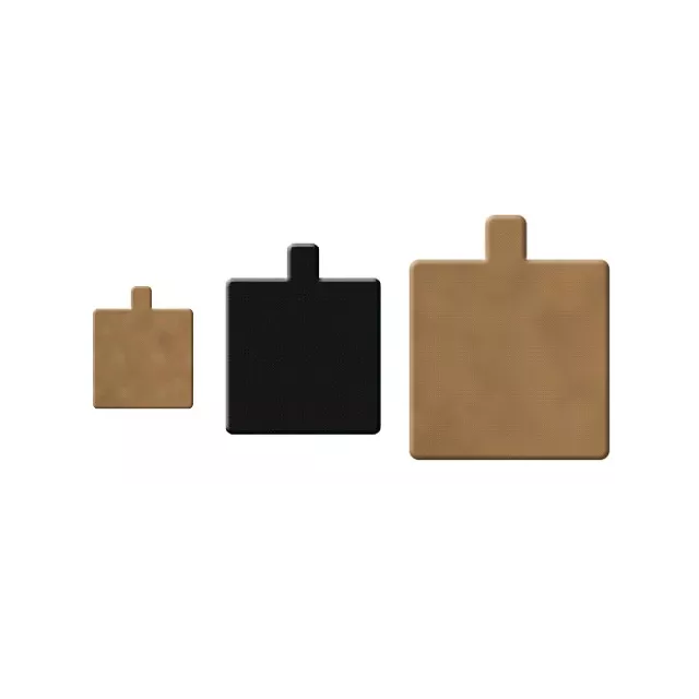 Support rectangle en carton à languette or et noir